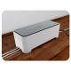 Allibert 220046 E-Box Boîte de Rangement Rectangulaire pour Câbles Polypropylène Blanc/Gris 36,79 x 14,7 x 12,6 cm