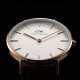 Daniel Wellington - 0507DW - St Mawes - Montre Mixte - Quartz Analogique - Cadran Rose - Bracelet Cuir Marron