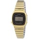 Casio - Vintage - LA670WEGA-1EF - Montre Femme - Quartz Digital - Cadran Noir - Bracelet Acier Doré