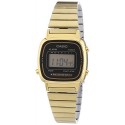 Casio - Vintage - LA670WEGA-1EF - Montre Femme - Quartz Digital - Cadran Noir - Bracelet Acier Doré