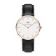 Daniel Wellington - 0508DW - Sheffield - Montre Mixte - Quartz Analogique - Cadran Rose - Bracelet Cuir Multicolore