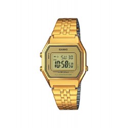 Casio - Vintage - LA680WEGA-9ER - Montre Femme - Quartz Digital - Cadran Doré - Bracelet Acier Doré