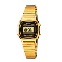 Casio - LA670WGA-1D - Vintage - Montre Femme - Quartz Digital - Cadran LCD - Bracelet Acier plaqué Doré