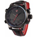 Shark - SH203 - Montre Homme - Quartz - Digital/ LED - Date/ Jour/ Alarm - Bracelet Cuir Noir