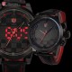 Shark - SH203 - Montre Homme - Quartz - Digital/ LED - Date/ Jour/ Alarm - Bracelet Cuir Noir