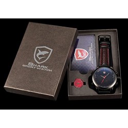 Shark - SH203 - Montre Homme - Quartz - Digital/ LED - Date/ Jour/ Alarm - Bracelet Cuir Noir