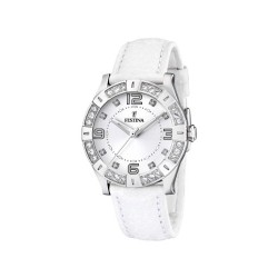 Festina - F16537/1 - Montre Femme - Quartz - Analogique - Bracelet Cuir Blanc