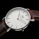 Daniel Wellington - 0607DW - St Mawes - Montre Mixte - Quartz Analogique - Cadran Argent - Bracelet Cuir Marron