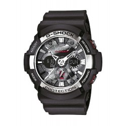 Casio - GA-200-1AER - G-Shock - Montre Homme - Quartz Analogique - Digital - Cadran Gris - Bracelet Résine Noir