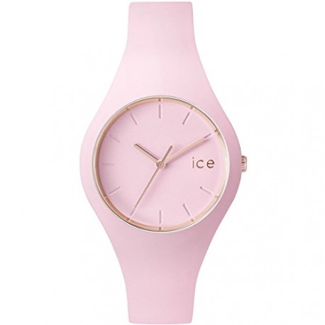 ICE-Watch - ICE Glam Pastel - Pink Lady - Small - Montre femme Quartz Analogique - Cadran Rose - Bracelet Silicone Rose - ICE.GL