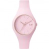 ICE-Watch - ICE Glam Pastel - Pink Lady - Small - Montre femme Quartz Analogique - Cadran Rose - Bracelet Silicone Rose - ICE.GL