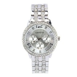 Culater® Les femmes exquis cristal de luxe Quartz strass cristal Montre en Argent