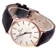 Yesurprise Montre Quartz Pour Mixte Cadran Blanc Style Simple Bracelet en cuir synthétique Noir