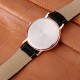 Yesurprise Montre Quartz Pour Mixte Cadran Blanc Style Simple Bracelet en cuir synthétique Noir