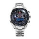 Pixnor TVG 100 KM-468 double fuseau M imperméable homme afficher sport Digital Quartz montre avec Date/alarme lunimeux Light (No