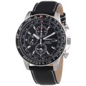 Seiko - SSC009P3 - Solar - Montre Homme - Automatique Chronographe - Cadran Noir - Bracelet Cuir Noir