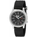 Seiko - SNK809K2 - 5 - Montre Homme - Automatique Analogique - Cadran Noir - Bracelet Tissu Noir