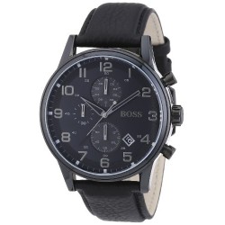 Hugo Boss - 1512567 - Montre Homme - Quartz Analogique - Cadran - Bracelet Cuir Noir