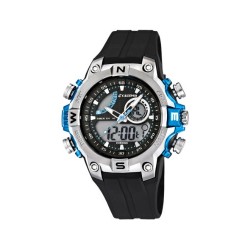Calypso watches - K5586/2 - Montre Garçons - Quartz Analogique et digitale - Alarme/Chronomètre/Eclairage - Bracelet Caoutchouc 