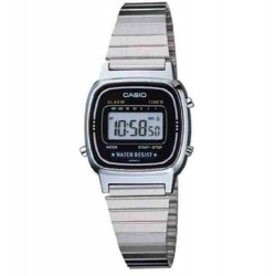 Casio - LA670WA-1D - Vintage - Montre Femme - Quartz Digital - Cadran LCD - Bracelet Acier Gris