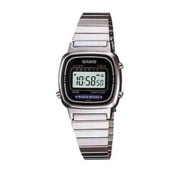 Casio - LA670WA-1D - Vintage - Montre Femme - Quartz Digital - Cadran LCD - Bracelet Acier Gris