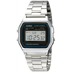 Casio - A158WA-1D - Vintage - Montre Mixte - Quartz Digital - Cadran LCD - Bracelet Acier Gris