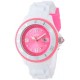 ICE-Watch - Montre Mixte - Quartz Analogique - Ice-White - White - fluo pink - Small - Cadran Rose - Bracelet Silicone Blanc - S