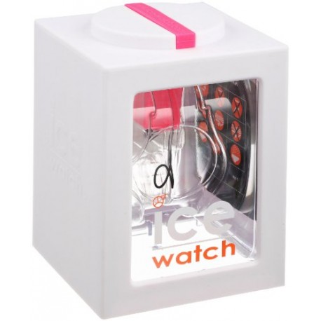 ICE-Watch - Montre Mixte - Quartz Analogique - Ice-White - White - fluo pink - Small - Cadran Rose - Bracelet Silicone Blanc - S