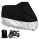 Housse de protection respirante pour moto Étanche et anti-UV Sac de rangement inclus Noir/argenté Taille XL