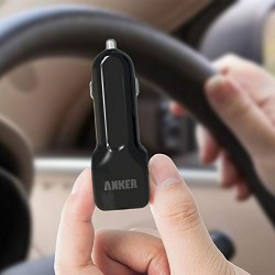 Anker® USB 24W / 2.4A + 2.4A (4.8A max) Chargeur Allume Cigare Usb, Chargeur de Voiture Dual-Ports équipé de la Technologie Powe