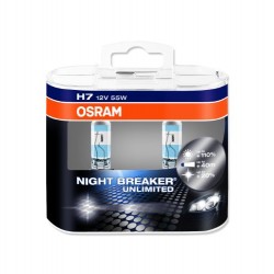 OSRAM NIGHT BREAKER UNLIMITED H7 Lampe automobile halogène  64210NBU-HCB +110% de lumière en plus et +20% de lumière plus blanch