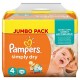 Pampers Couches Simply Dry Jumbo Pack Taille 4 Maxi 7 à 18 Kg X 74 Changes - Lot de 2 (148 couches)