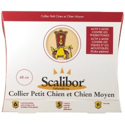 Scalibor collier 48 cm anti tiques, moustiques, phlébotomes pour petit et chien moyen