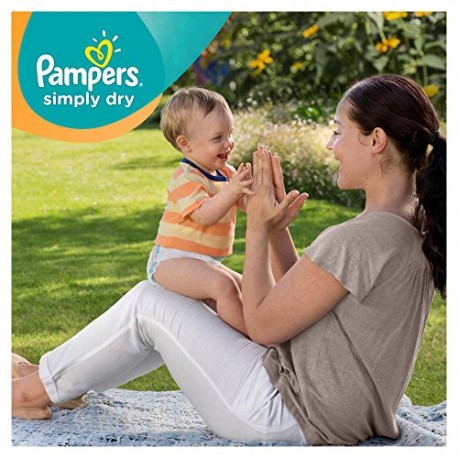 Pampers Couches Simply Dry Jumbo Pack Taille 4 Maxi 7 à 18 Kg X 74 Changes - Lot de 2 (148 couches)