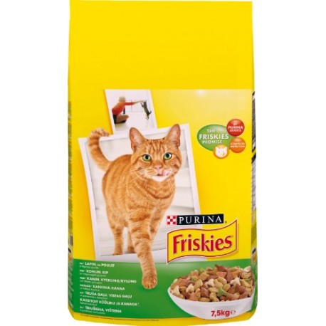 FRISKIES Lapin, Poulet, Légumes ajoutés - 7,5 KG - Croquettes pour chat adulte