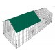 Enclos Lapin Métal Extérieur Parc Clapier à lapin 180x75cm Toit Amovible + Bache Protection UV inclus