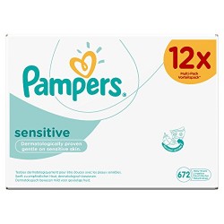 Pampers 12 Paquets de 56 Lingettes Sensitive (672 Lingettes)