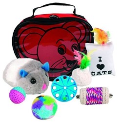 The Cat Pet Shop - Jeu pour Animaux - Jouets pour Chat dans un Sac en Forme de Coeur