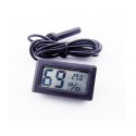 Thermomètre Hygromètre Digital pour Reptiles Noir