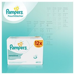 Pampers 12 Paquets de 56 Lingettes Sensitive (672 Lingettes)