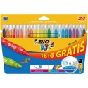 Bic Kids Kid Couleur Feutres ultra lavable Couleurs assorties 18+6 Gratuits