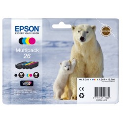 Epson 26 Cartouche d'encre d'origine Claria Premium Multipack Noir, Cyan, Magenta, Jaune