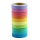 niceeshop(TM) Bricolage Décoratif Adhésif Autocollants Rainbow Paper Bande Papeterie Cadeau Scolaire (Jeu de 10, Couleurs Assort