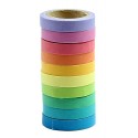 niceeshop(TM) Bricolage Décoratif Adhésif Autocollants Rainbow Paper Bande Papeterie Cadeau Scolaire (Jeu de 10, Couleurs Assort