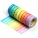 niceeshop(TM) Bricolage Décoratif Adhésif Autocollants Rainbow Paper Bande Papeterie Cadeau Scolaire (Jeu de 10, Couleurs Assort