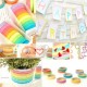 niceeshop(TM) Bricolage Décoratif Adhésif Autocollants Rainbow Paper Bande Papeterie Cadeau Scolaire (Jeu de 10, Couleurs Assort