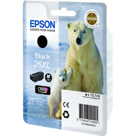 Epson T2621 Cartouche d'encre d'origine 500 pages 12,2 ml Noir