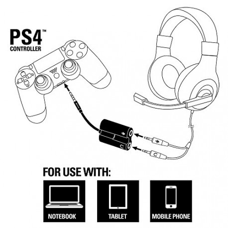Câble adapteur combiné micro-casque pour PS4/PS3/PC - 3.5 mm