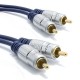 Pur cuivre desoxygéné HQ 2 x RCA Cinch Fiches Vers Fiches Stéréo Audio câble Plaqués Or 1 m