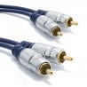 Pur cuivre desoxygéné HQ 2 x RCA Cinch Fiches Vers Fiches Stéréo Audio câble Plaqués Or 1 m
